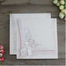 White Invitation Card Elegant Wedding Invitation Square Card Customized 